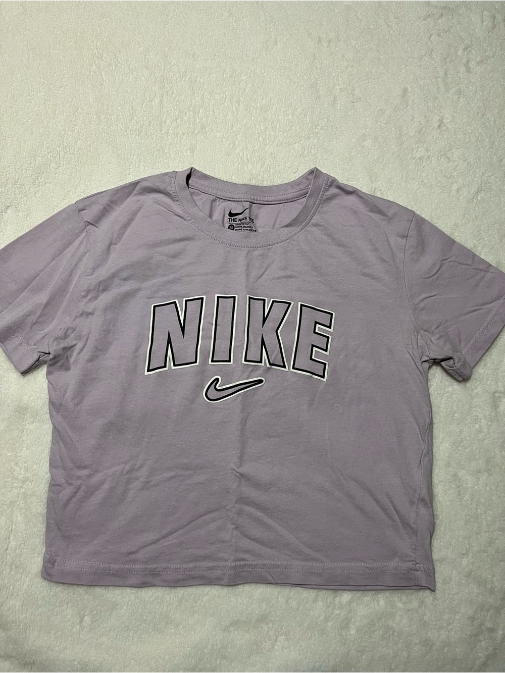 Nike Lavender Short Sleeve Logo Crop Tee
